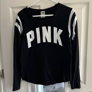 PINK Victoria's Secret Black Tee with White Logo